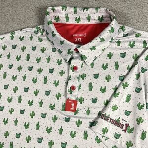 Bogey Bros Polo Mens 2XL Cactus All Over Print Performance Golf AOP Stretch